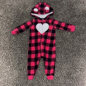 LIKE NEW-Carter’s 9 month fleece zip one piece